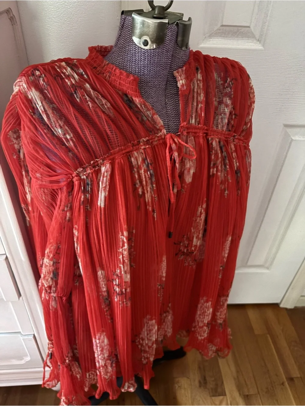 Free People Dahlia Bell Sleeve Printed Tunic S